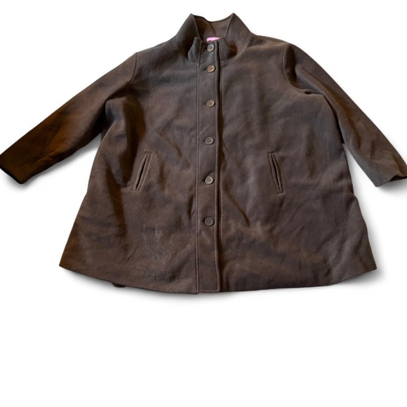 Woman Within Fleece Swing Funnel-Neck Coat - Picture 1 of 8